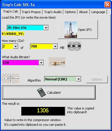 Bitrate calculator