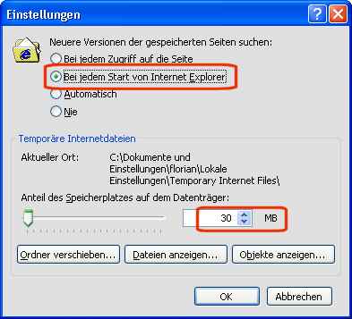 Tempor�re Dateien