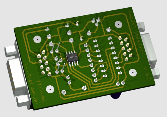 Eagle3D Leiterbahnseite OBD-2