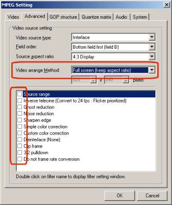Registerkarte Advanced