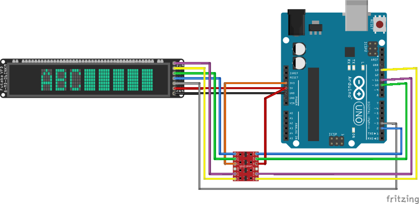 Vacuum Fluorescent Display Futuba 8-MD-06INKM am Arduino