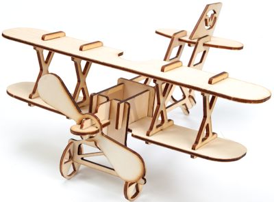 Flugzeugsteckmodell aus 4 mm Pappelholz