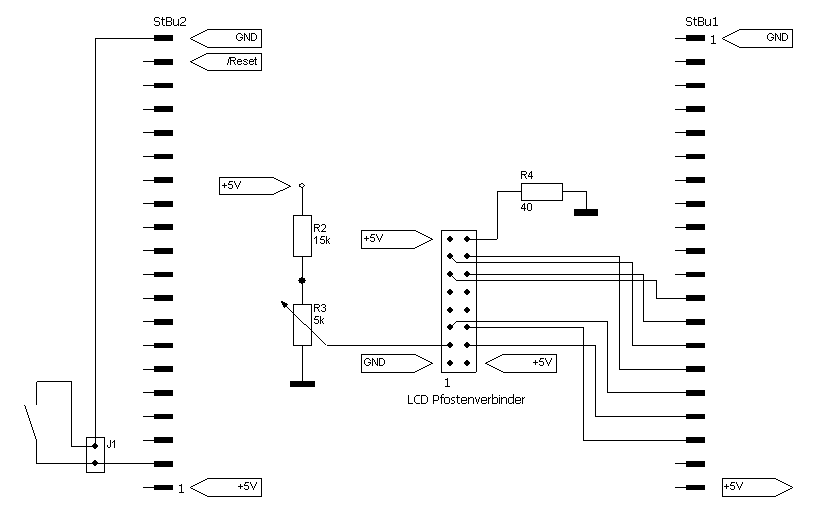 Anschlsse/Versorgung fr LCD und C-Control