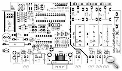 Platinenbestckung GSM Remote Switcher (GSM RS)