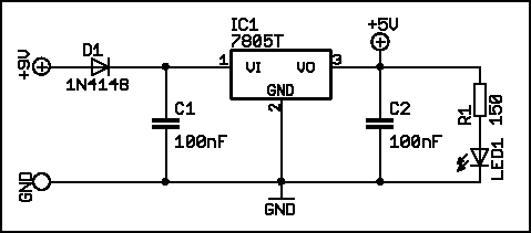 7805 Spannungsversorgung ATmega8