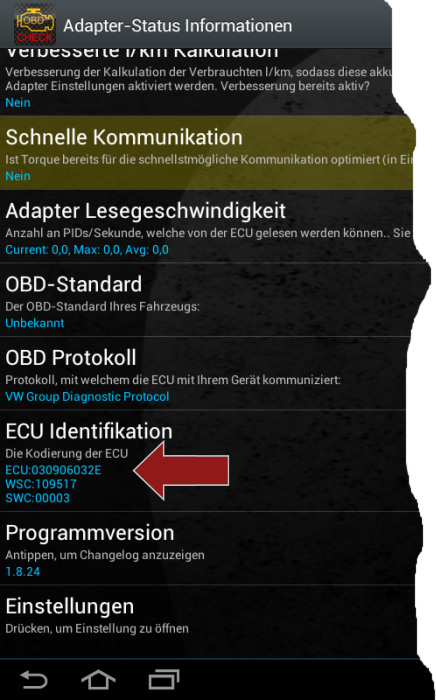 App Torque mit WBH Diag Pro/WBH BT5